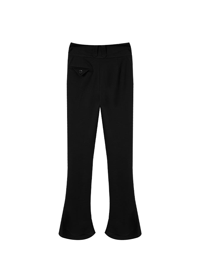 High Waist Elastic Slim Horseshoe Pants
