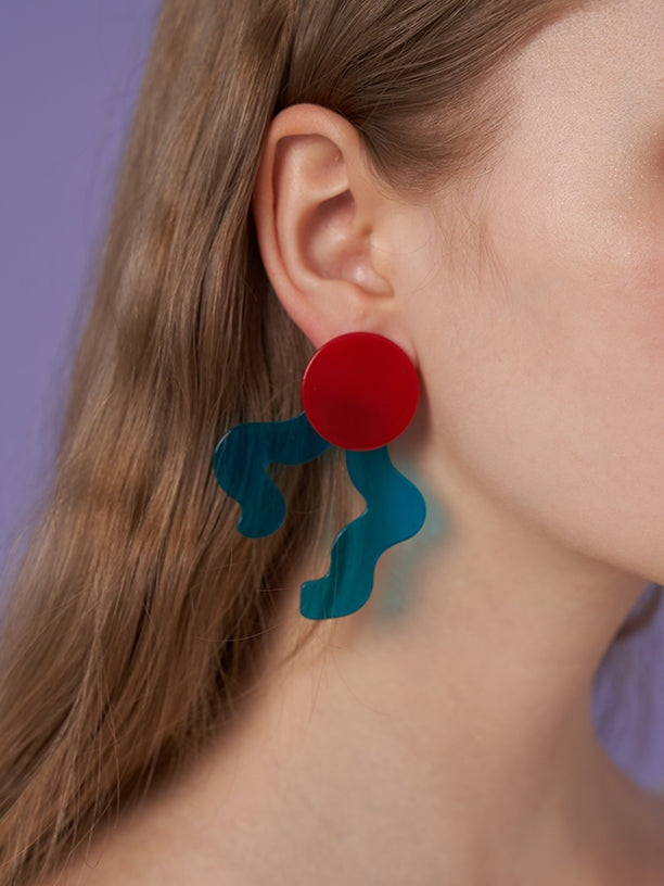 Abstract Human Body Curve Art Earrings