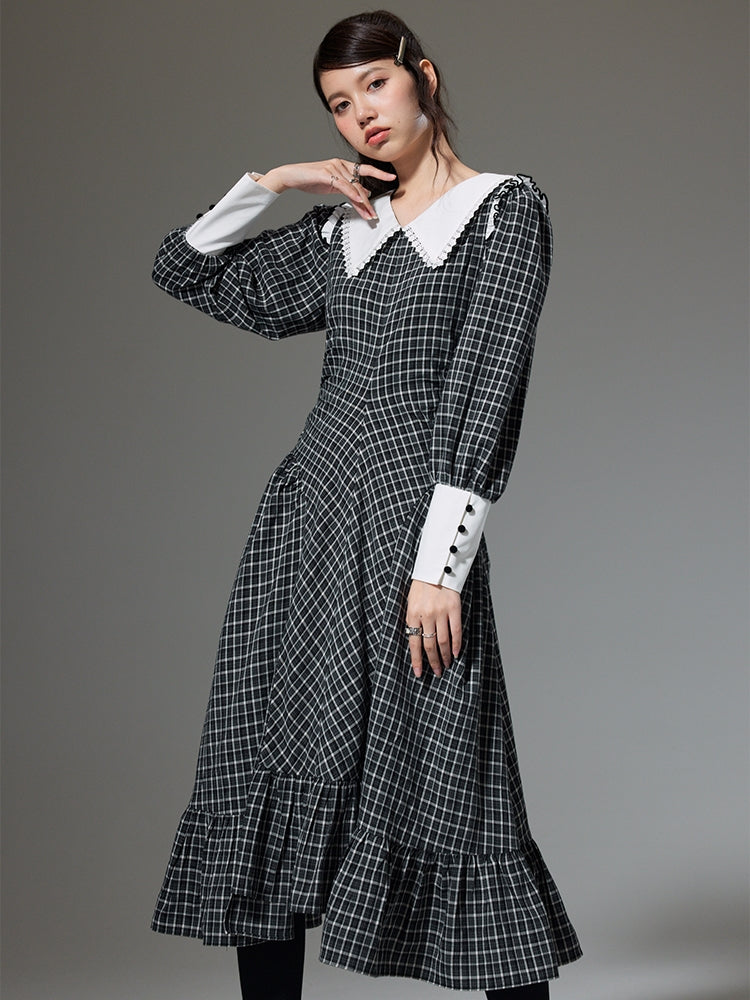 Retro Plaid -Kleid