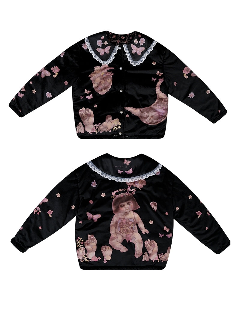 Lace Eerie Velvet Cotton Blouson