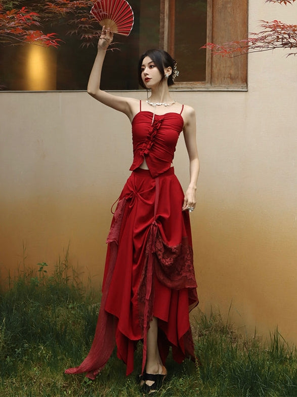 Seidennähte a-line-Spitzenrock