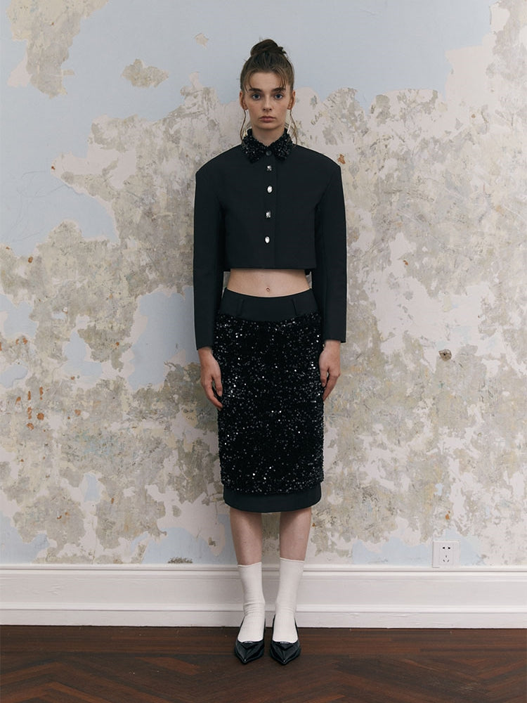 Sequin Nichi Pencil Skirt