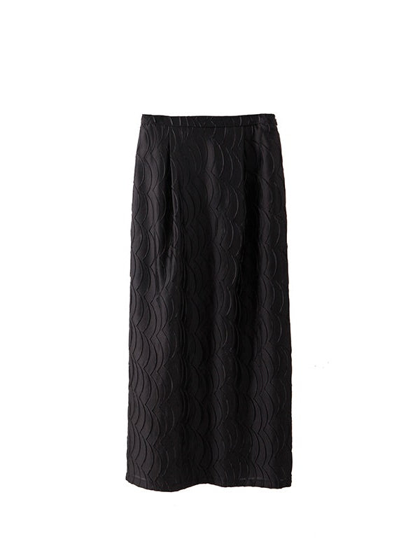 Satin Fish Scale Wrinkle Loose Shirt & Skirt