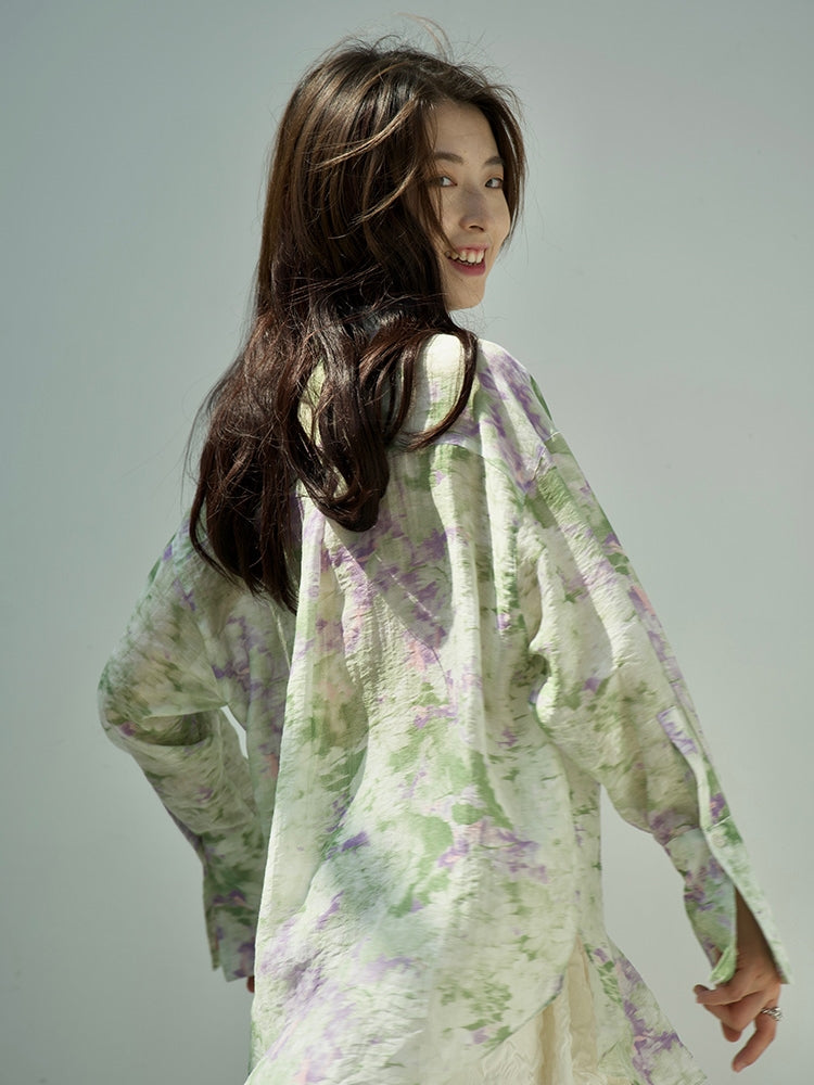 추상 인쇄 셔츠