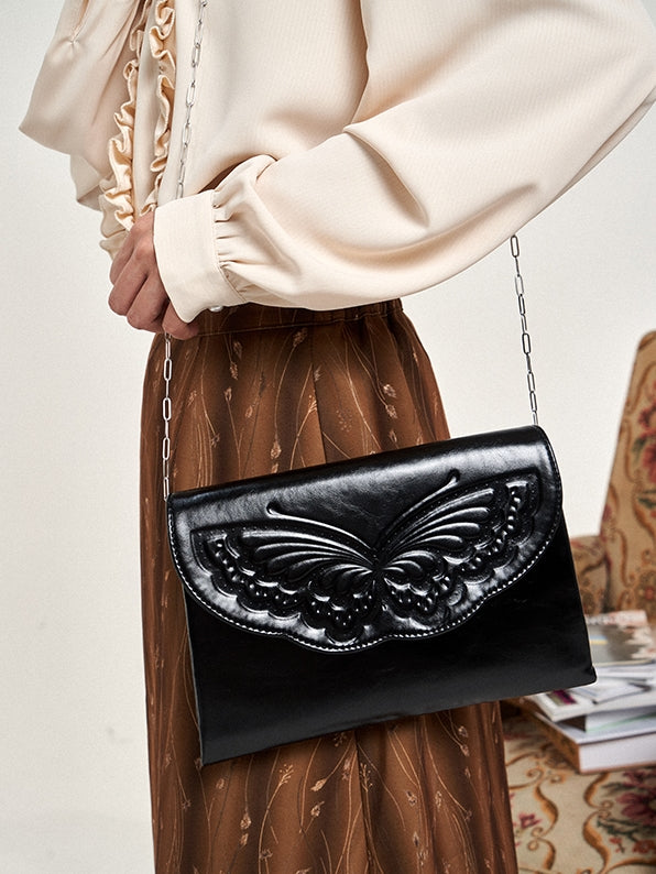 Butterfly Embossed Chain Bag - Chemical Girl