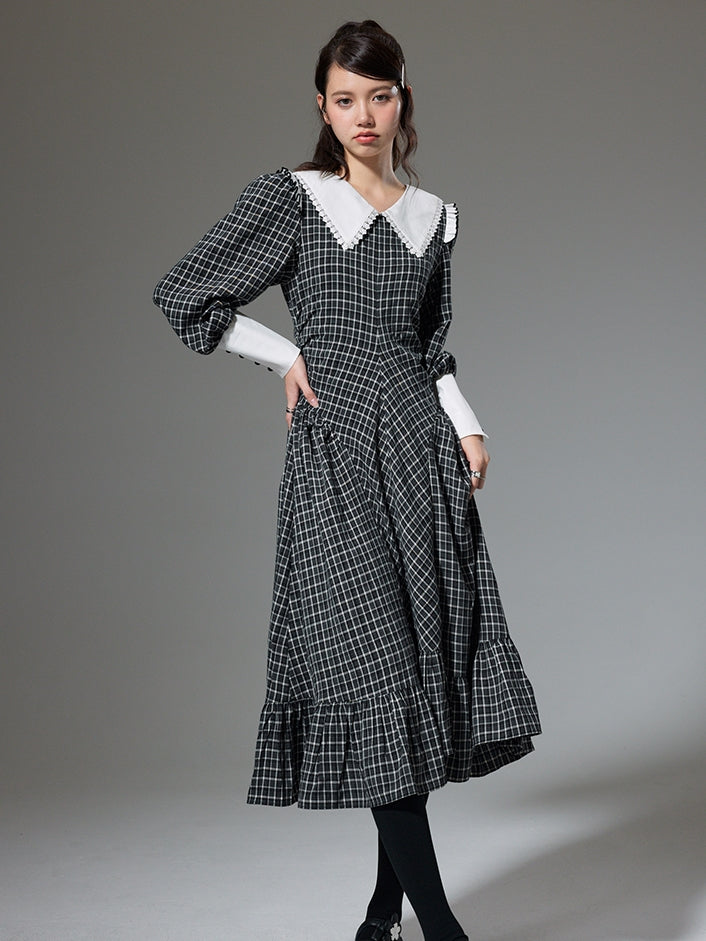 Retro Plaid -Kleid