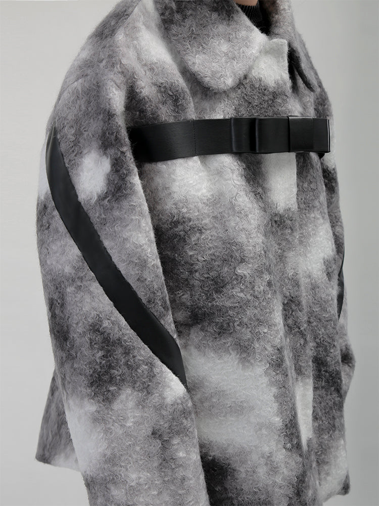 Tie-dye Boa Water-color Belt Jacket