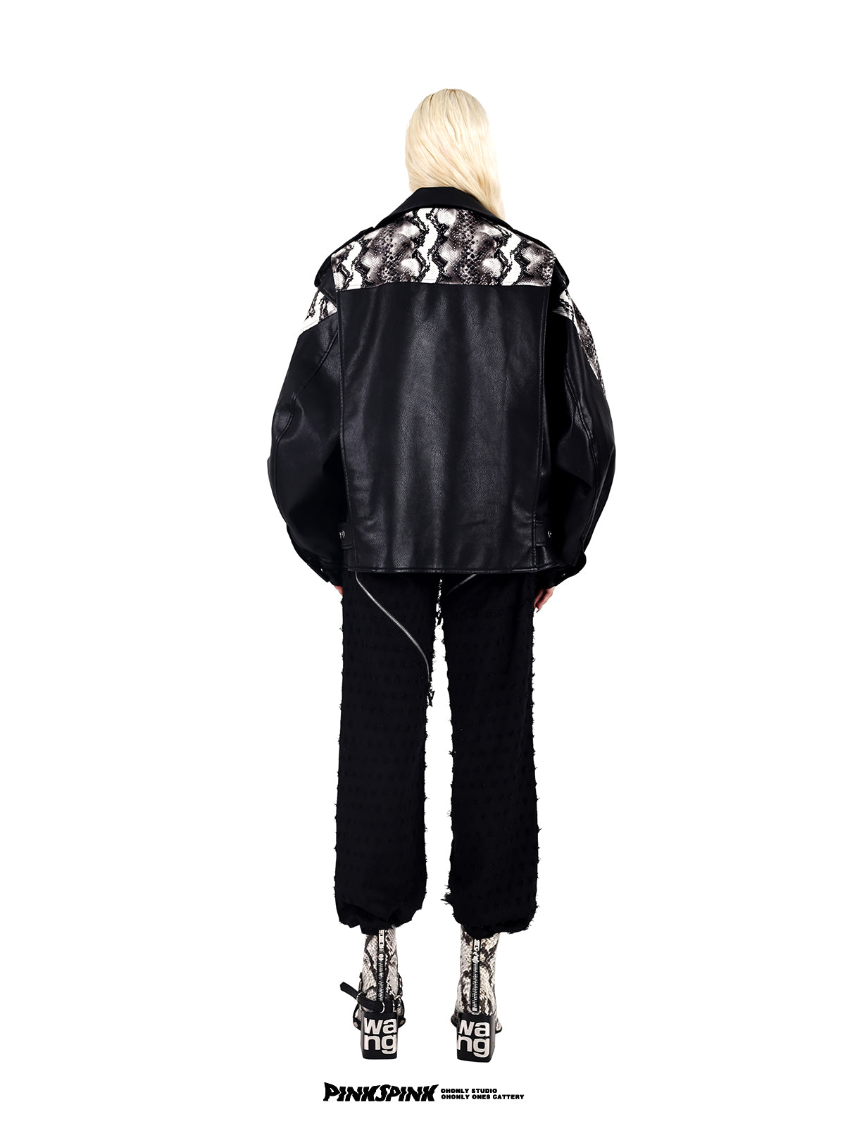 Leather Over-size Cool Python Jacket