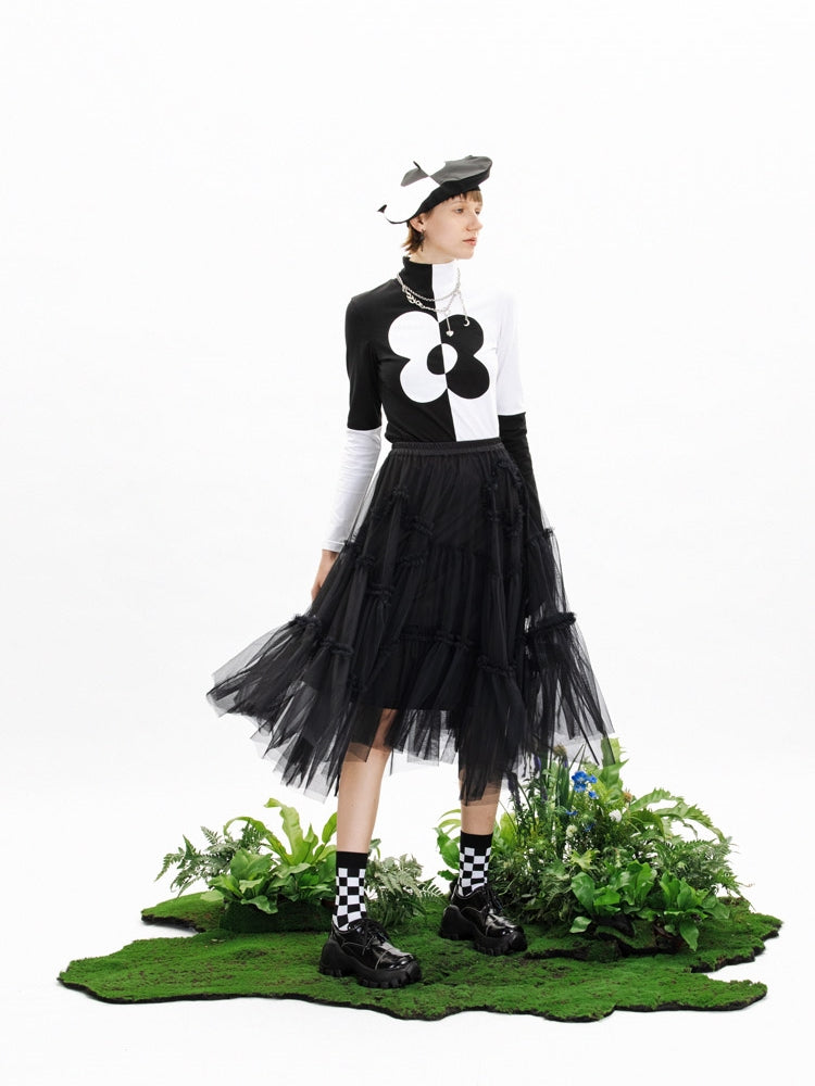 Tüll unregelmäßige Saumrock