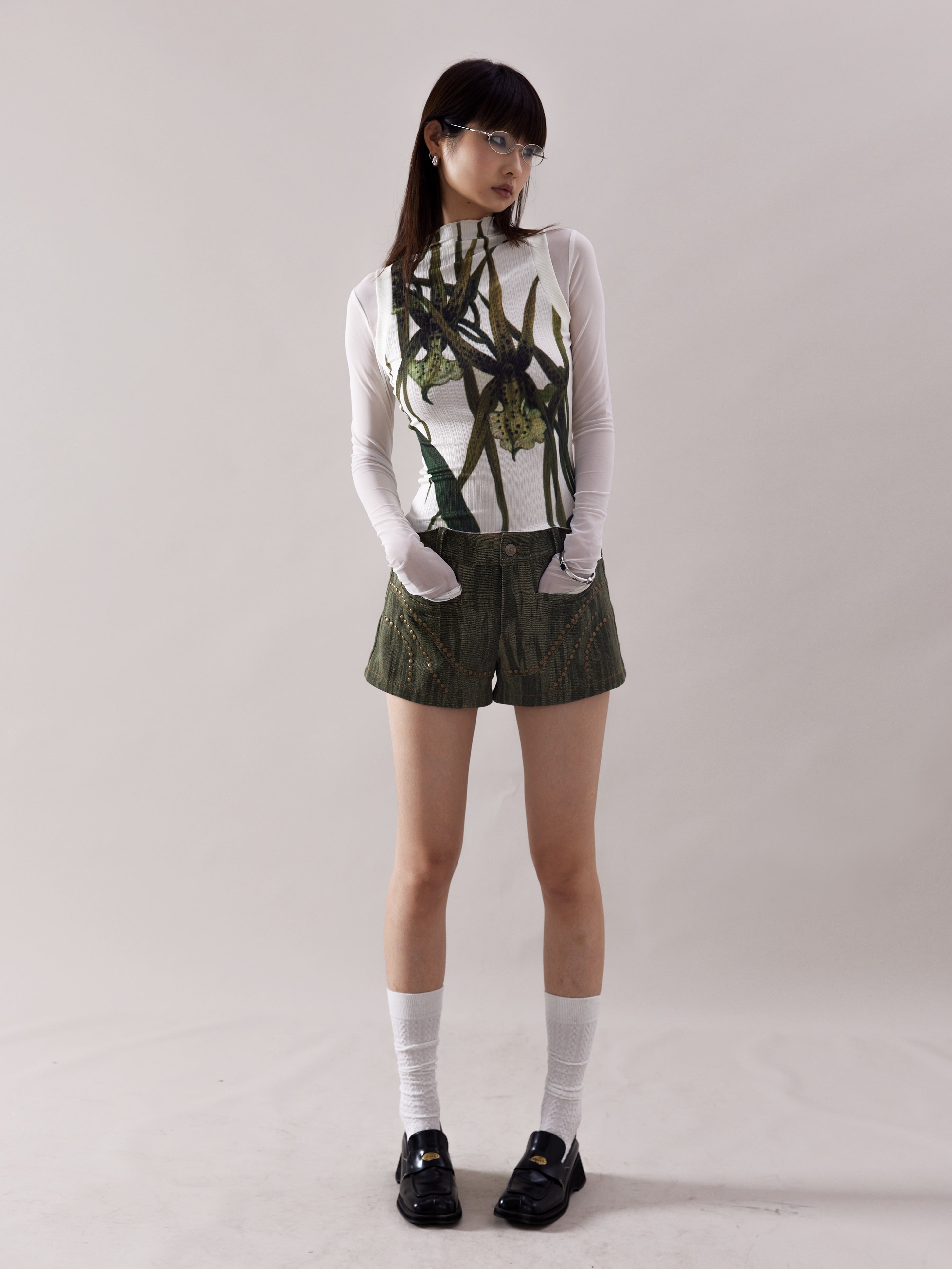 Blumendruck gefälschter zweiteiliger Bottom-Hemd