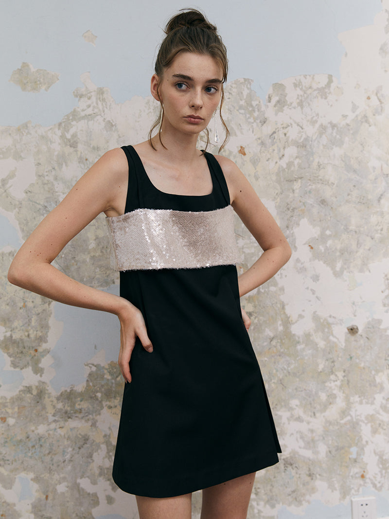 Sequin Short Flare Elegant One-Piece