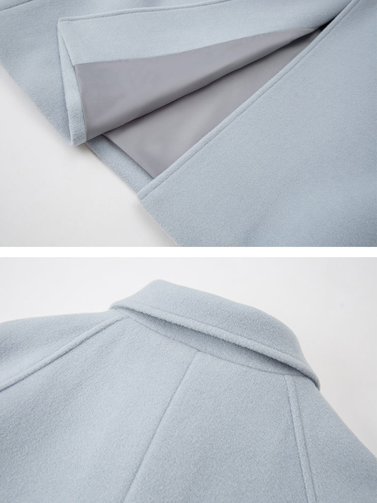 Flauschiger kontrastierender Taschenmantel