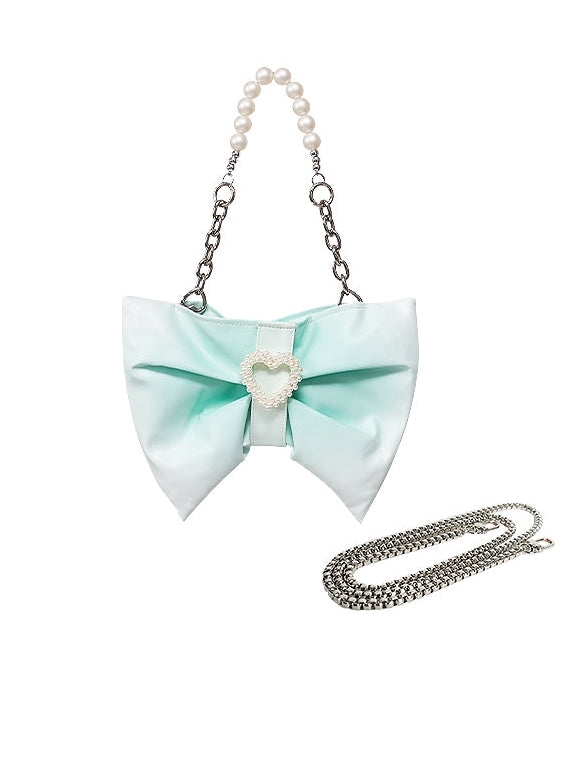 Bow One Shoulder Gradient Pleated Bag