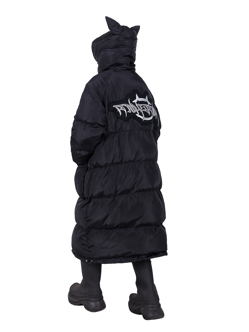 고양이 귀 후드 느슨한 긴면 코트