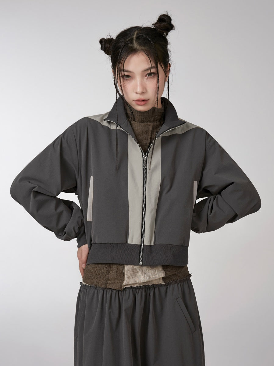 색상 대비 스티칭 재킷