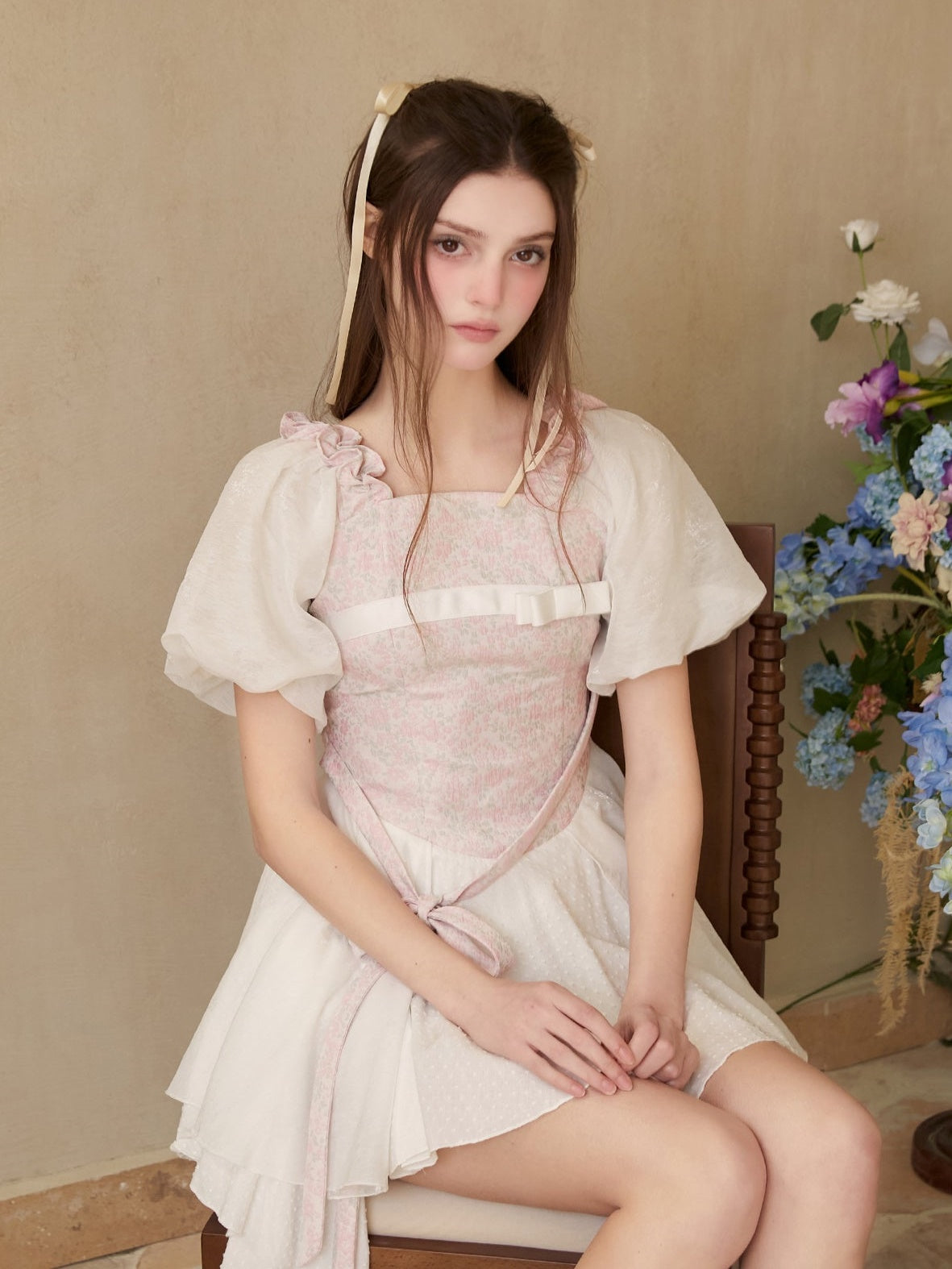 자카드 발레 드레스