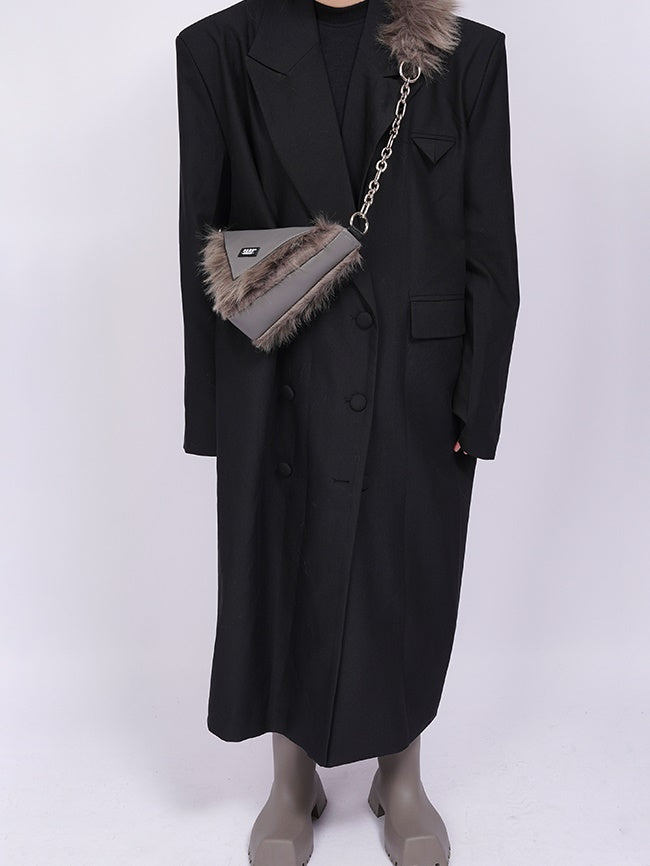 Pelz eine Schulter -Diagonal -Tasche