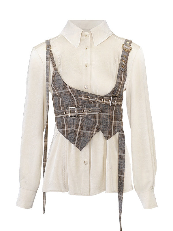 British Style Anzug Jacke & Shirt & Culottes