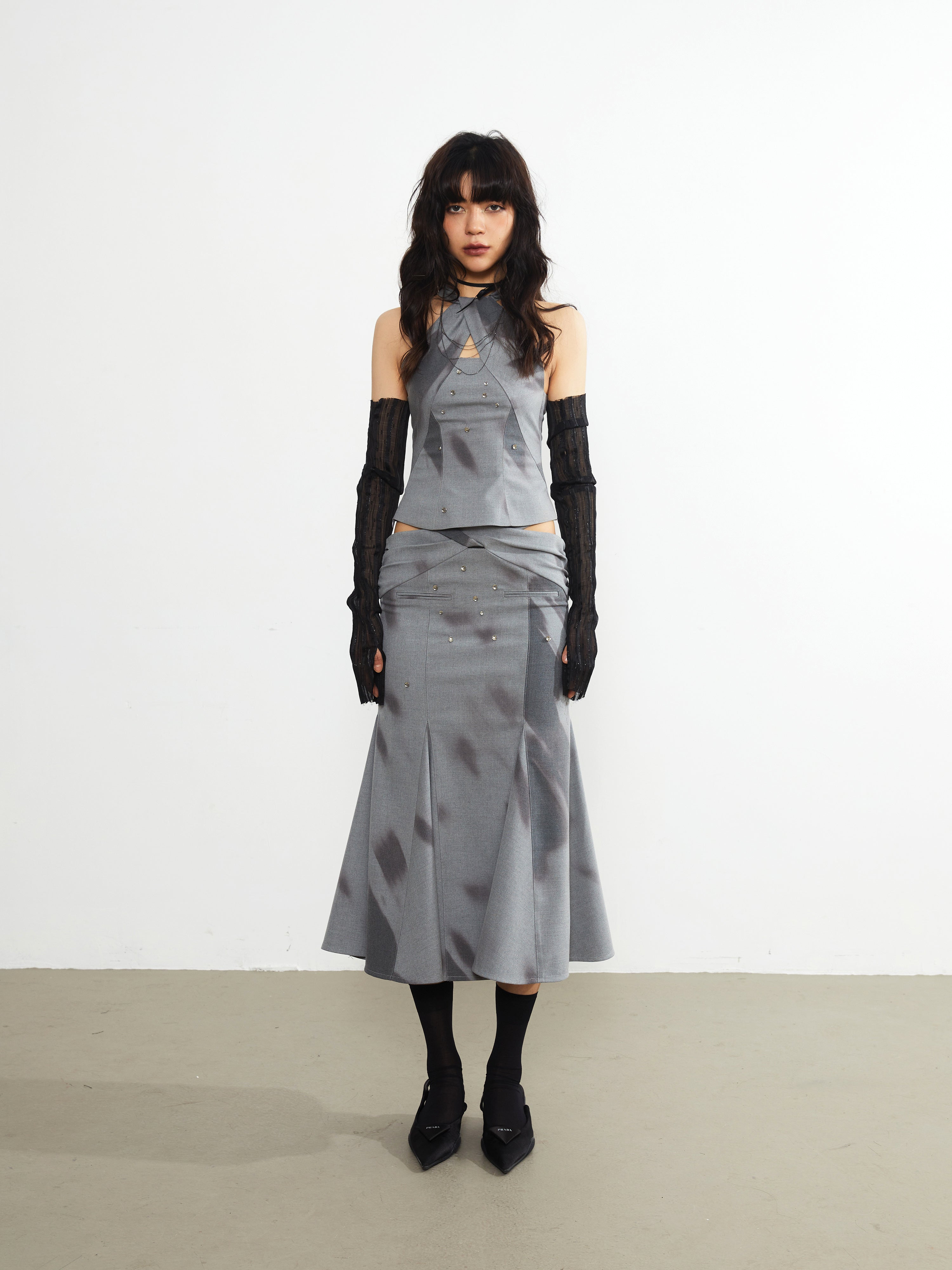 Printing PUNK HOLLOW SKIRT