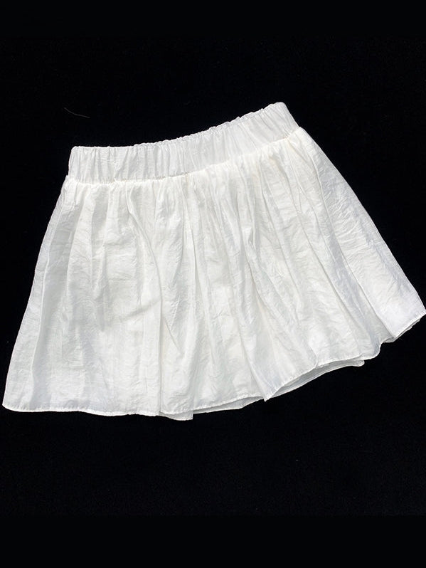 짧은 슬리드 탑 + 스커트