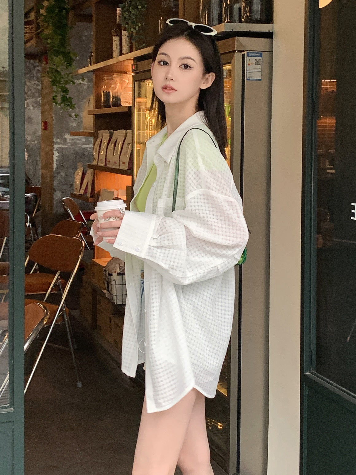 Chemise de protection solaire lâche à manches longues