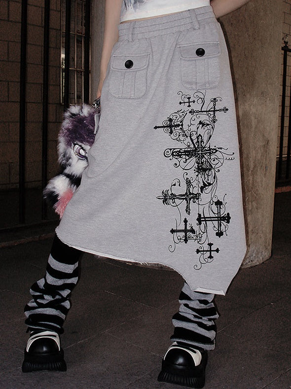 Cross Print Skirt