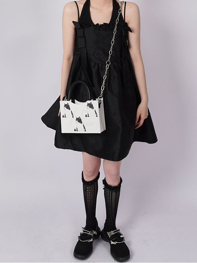 Leopard & Cat Small Square Bag