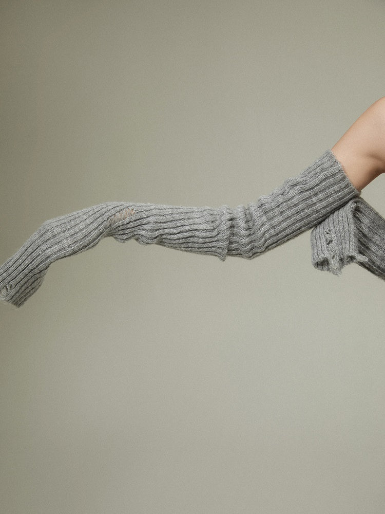 Hole Knit Long Arm Warmer