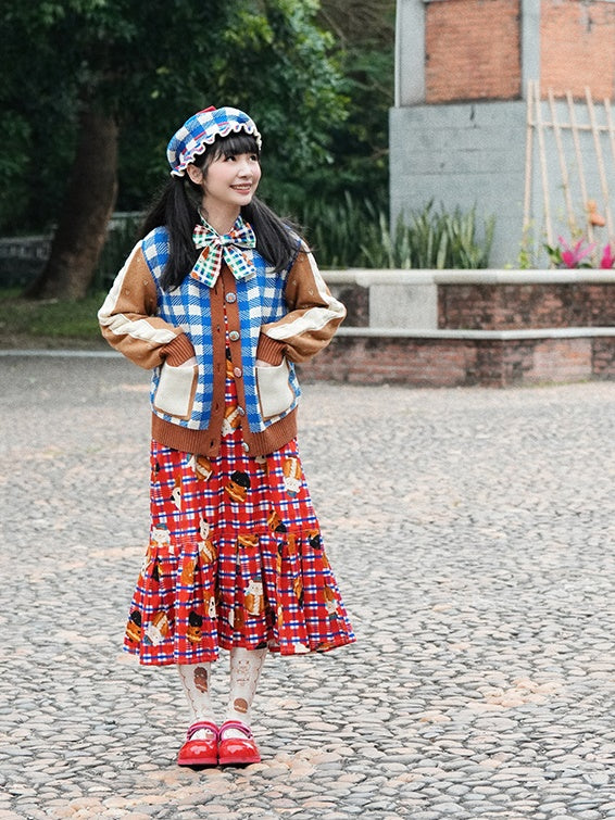 Langmischte Strickjacke tragen