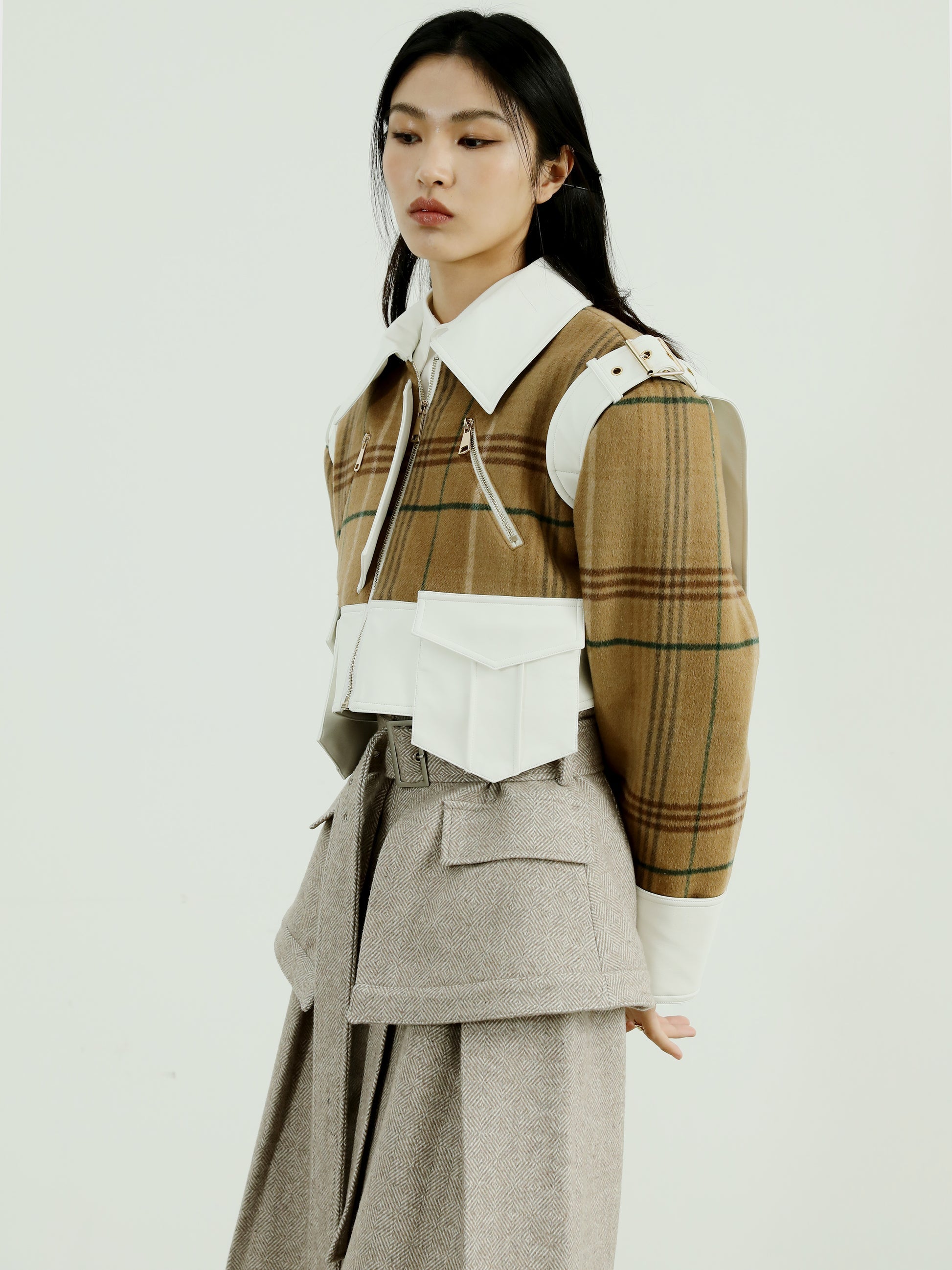 대비 색상 스 플라이 싱 전단 재킷