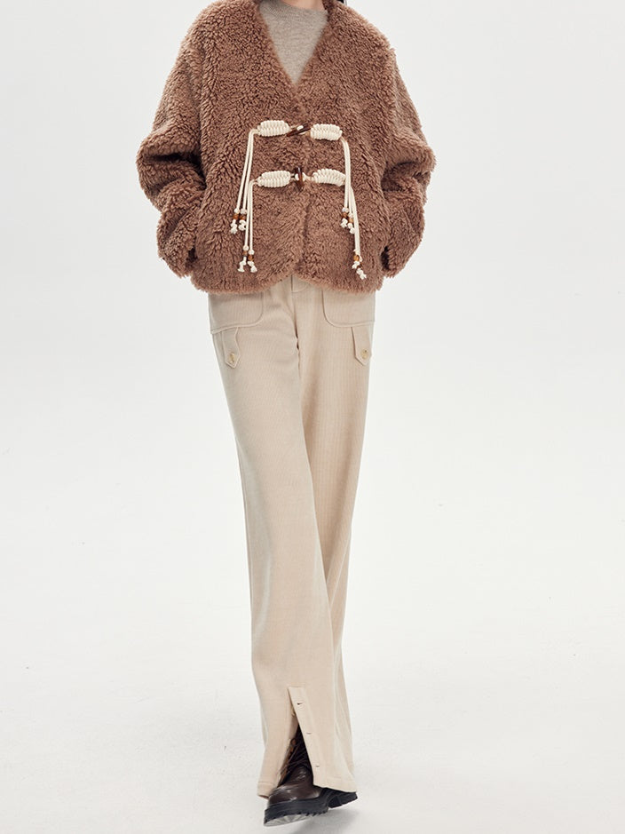 Knöchelschlitz -Kordhose