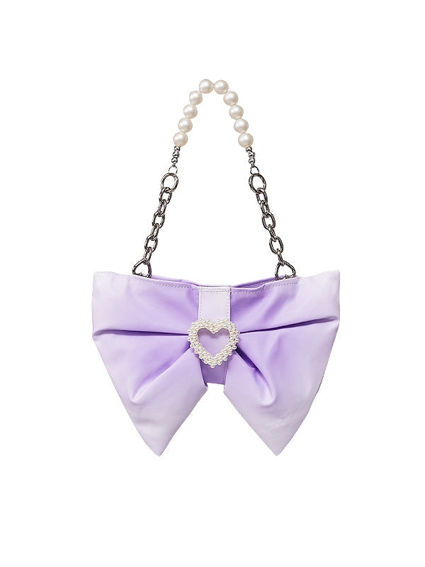 Bow One Shoulder Gradient Pleated Bag