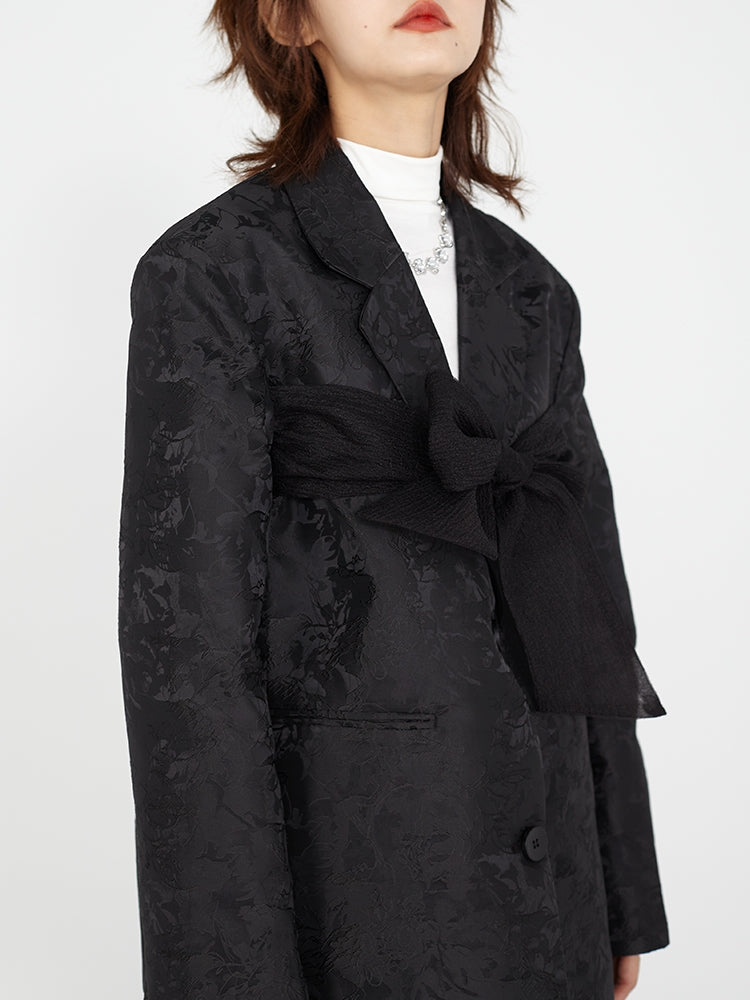 New CHINESE STYLE EMBROIDERED BOW JACKET