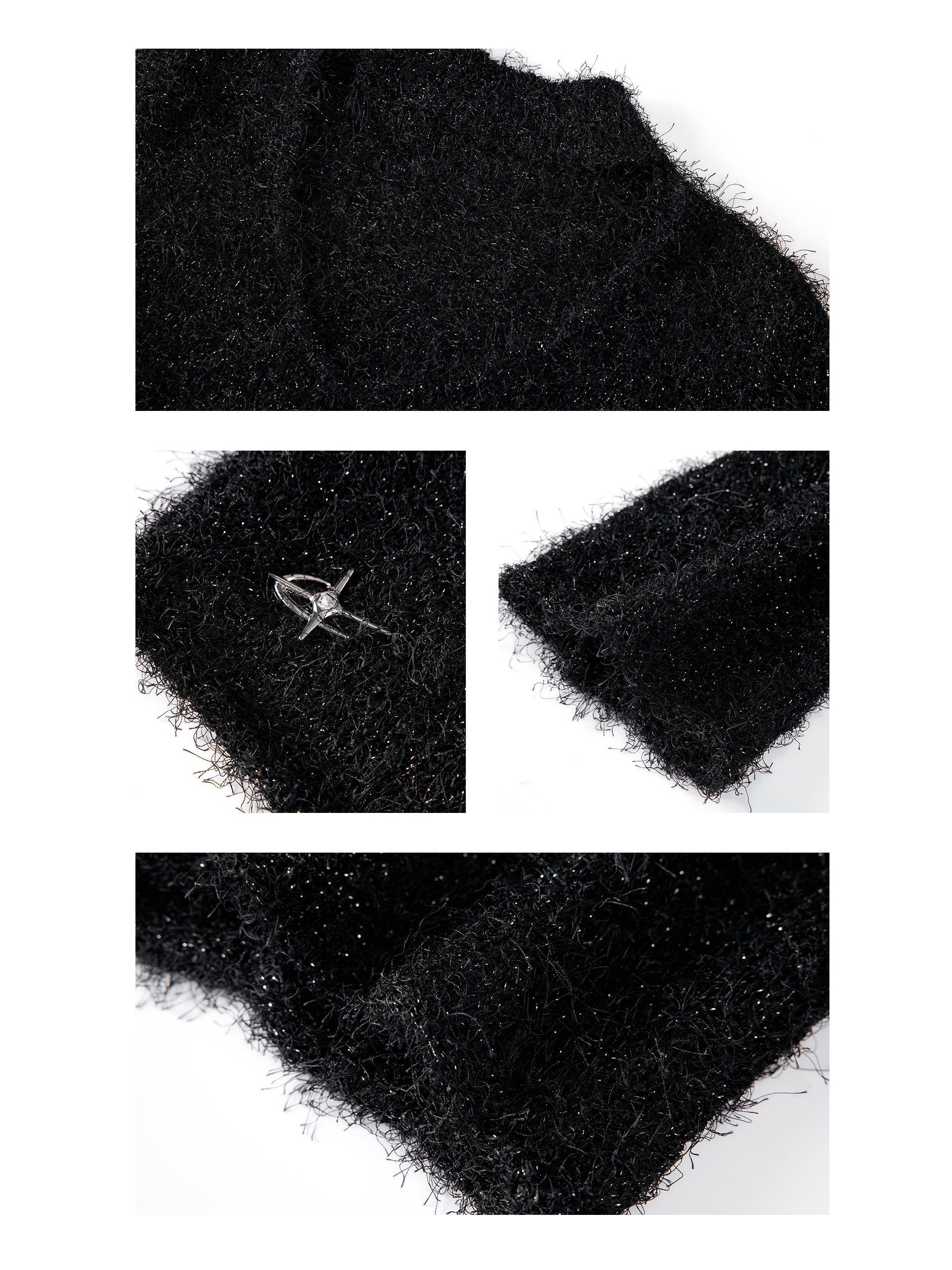 V-Ausschnitt Short Strick & Fransenrock