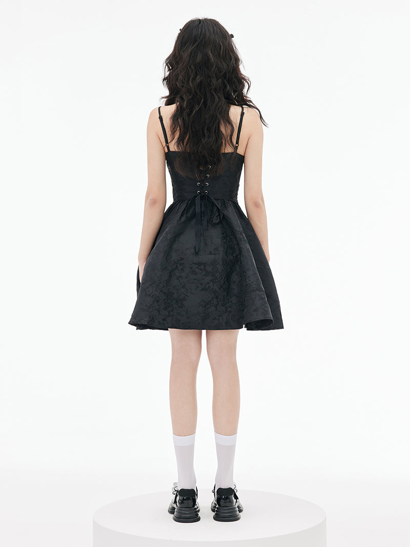 Jacquard bestickte Schleuderkleid