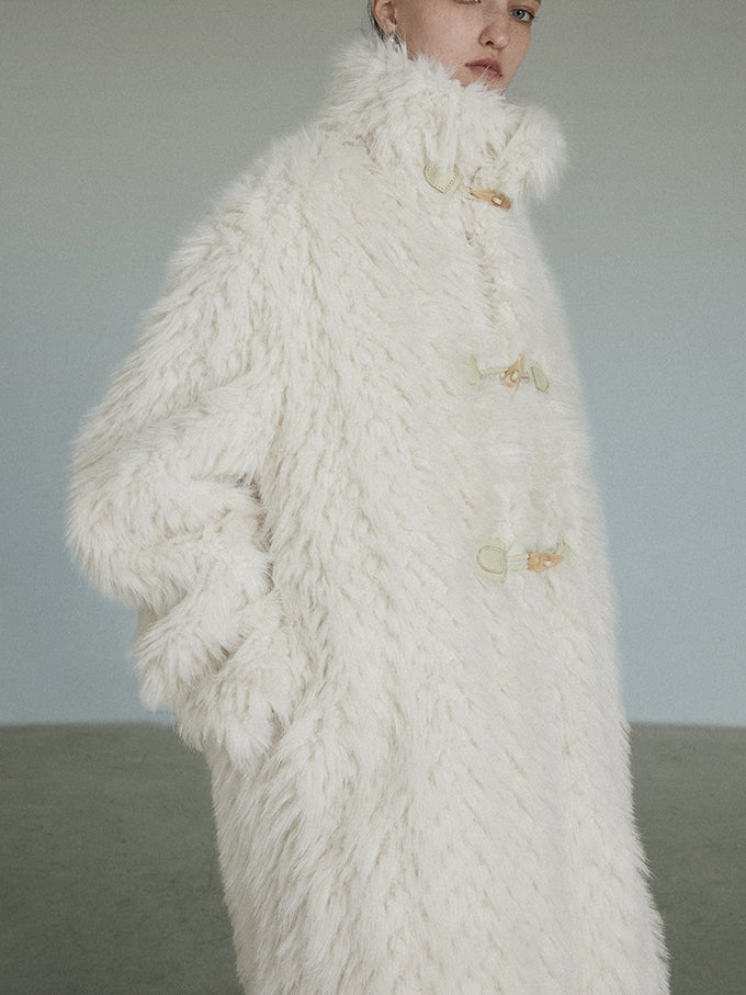 Fluffy BOA FUR MATURE MIDDLE STAND-COLLAR JACKET