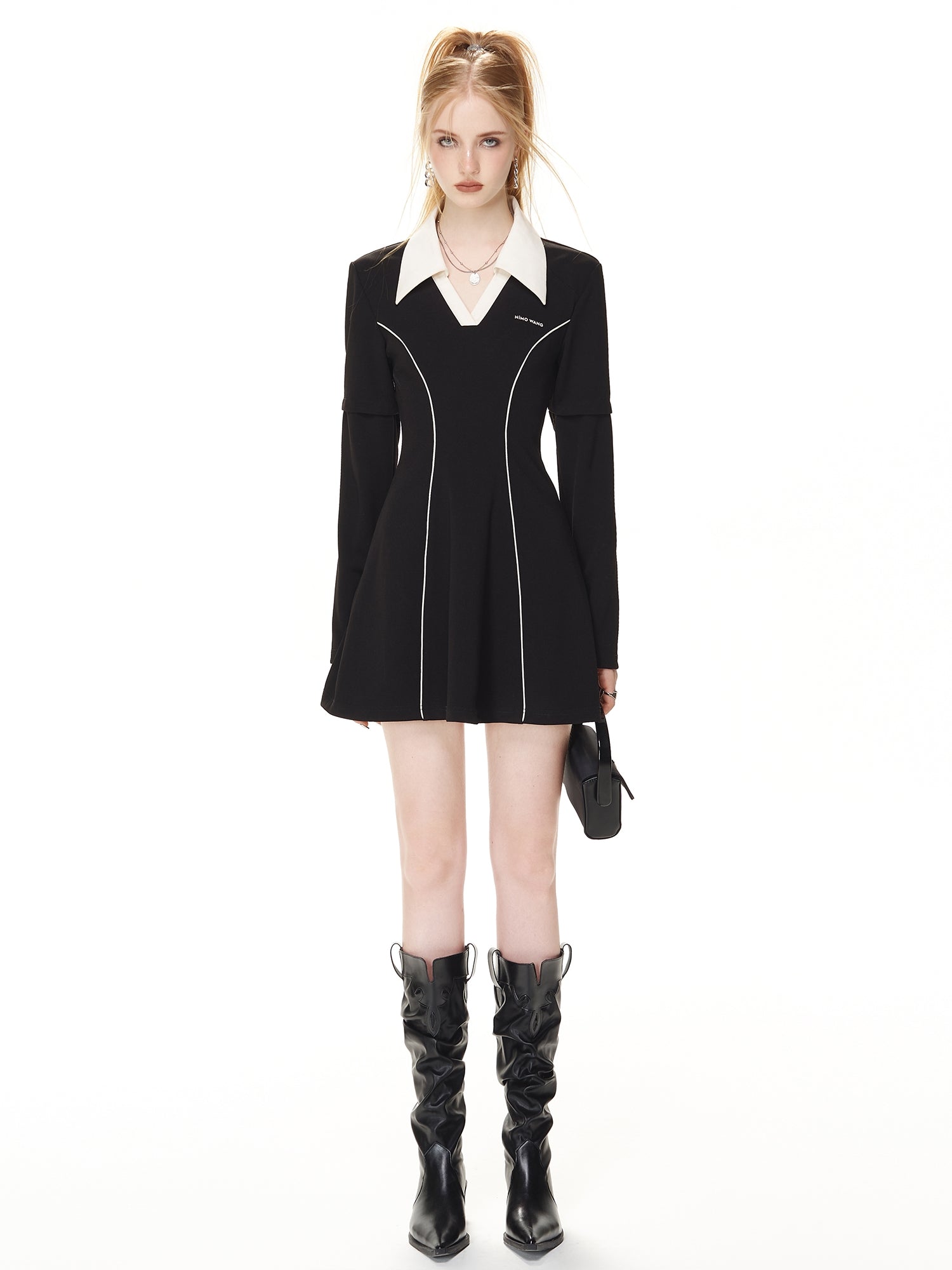 Abnehmbare Härte Polo -Kragenkleid