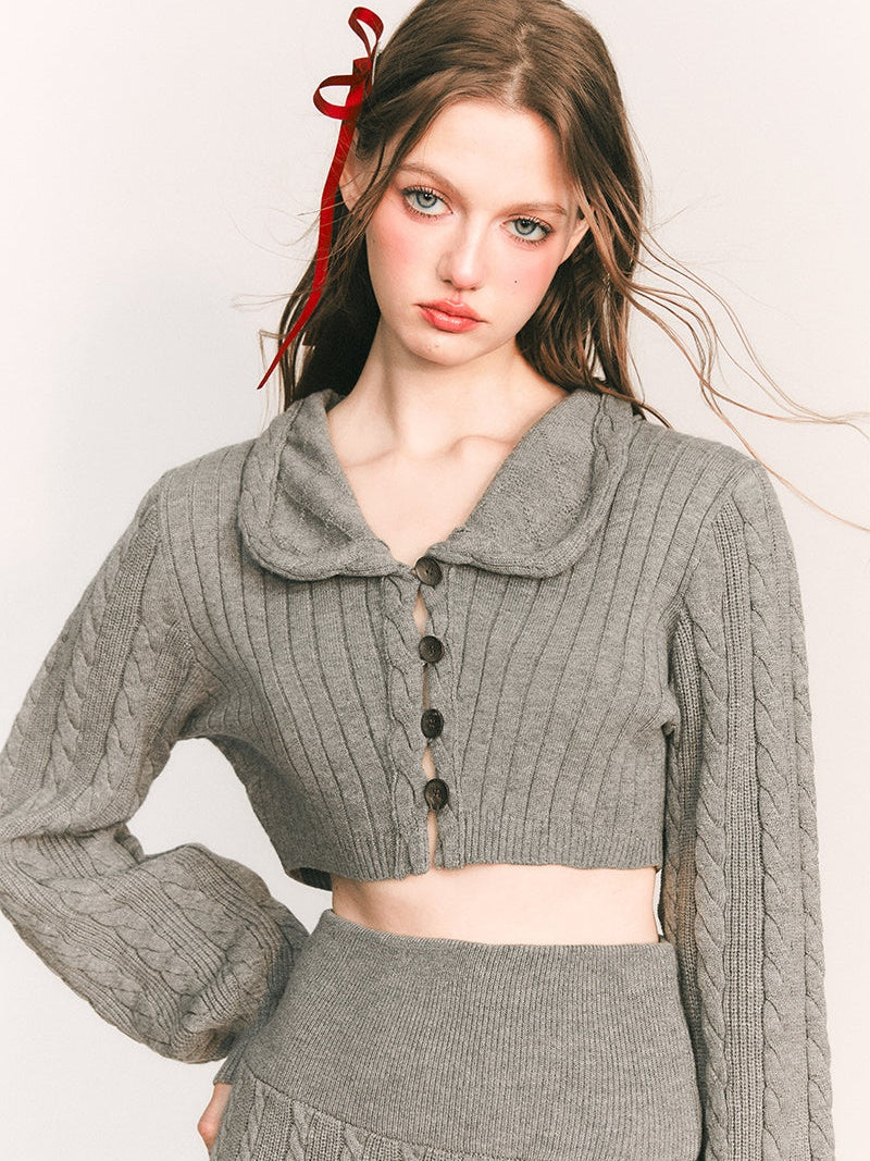 Kurze Strickjacke & Rock stricken