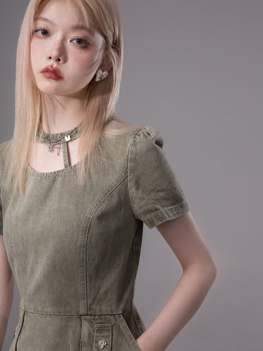 Dreidimensionales Taschen-Jeans-Einteiler