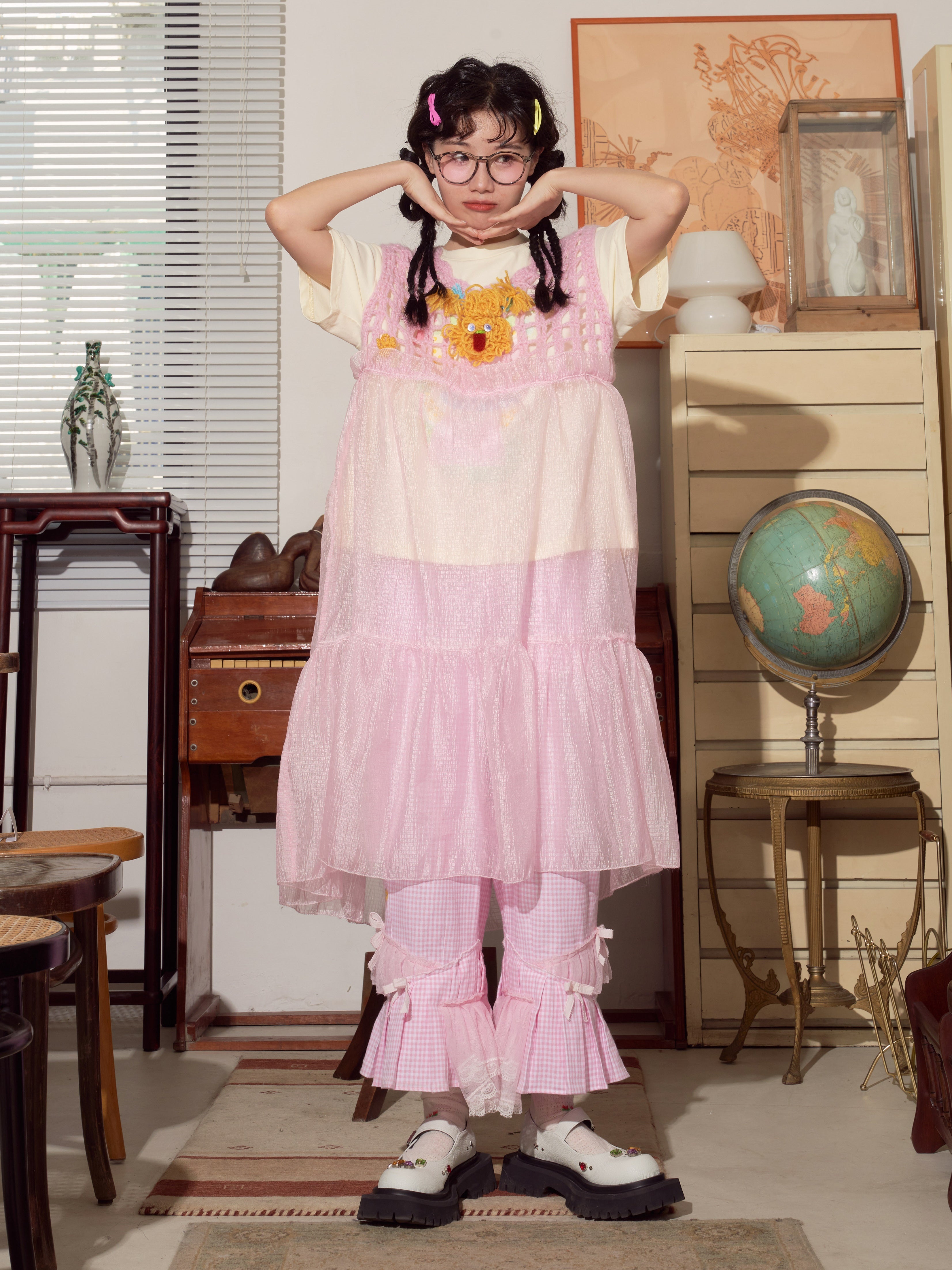 핸드 깨우기 모직 조끼