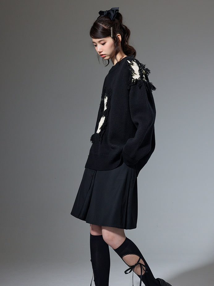 프린지 꽃 스웨터