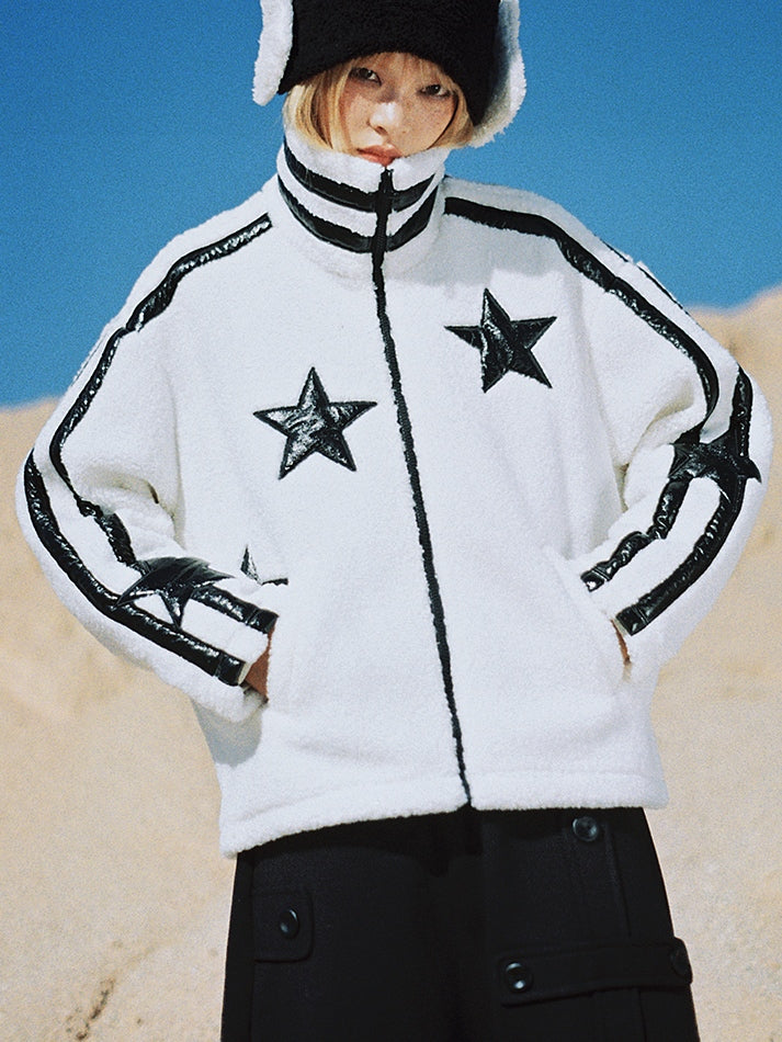 Patent-Leder-Pentagramm Boa-Mantel