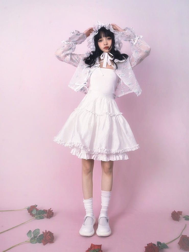 BOW TIE JACQUARD SUNSCREEN LONG-SLEEVED JACKET