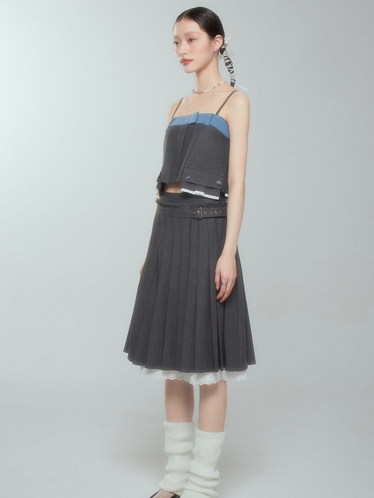 밑단 레이스 짧은 캠리솔