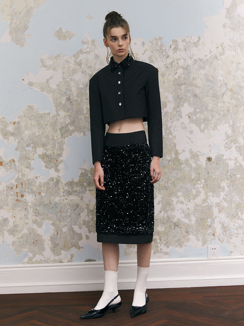 Sequin Nichi Pencil Skirt