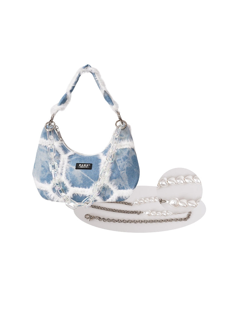 Denim Retro Armpit Bag