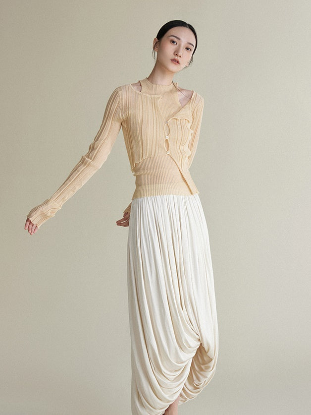 Short Vest & Cardigan TWO-PIECE Set