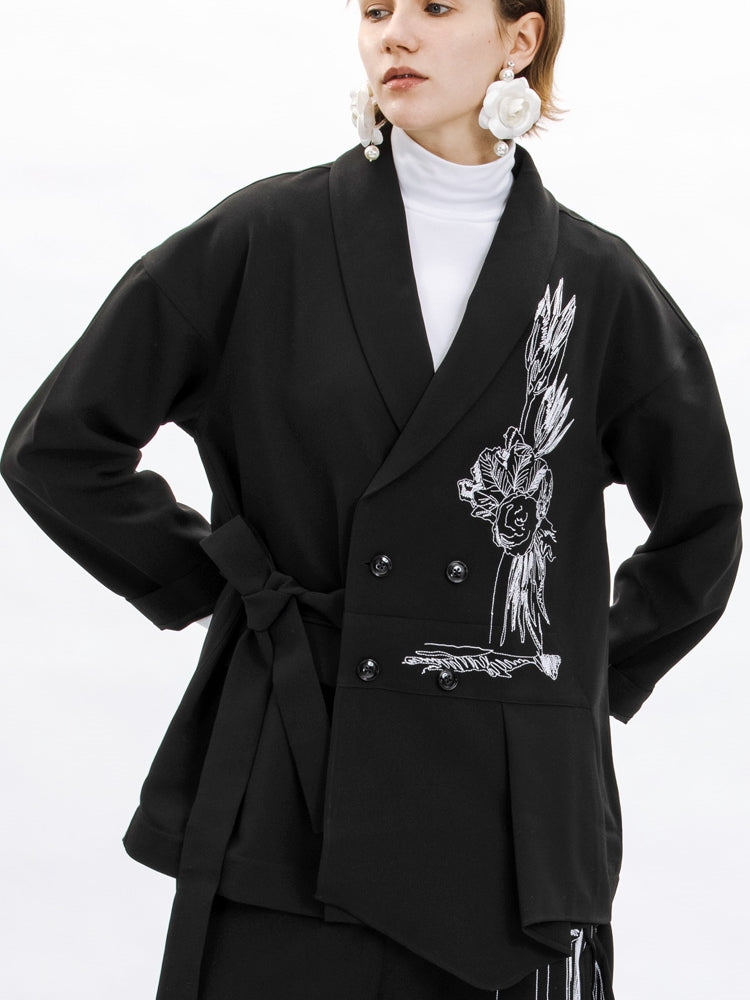 Broderie de la veste en forme d&