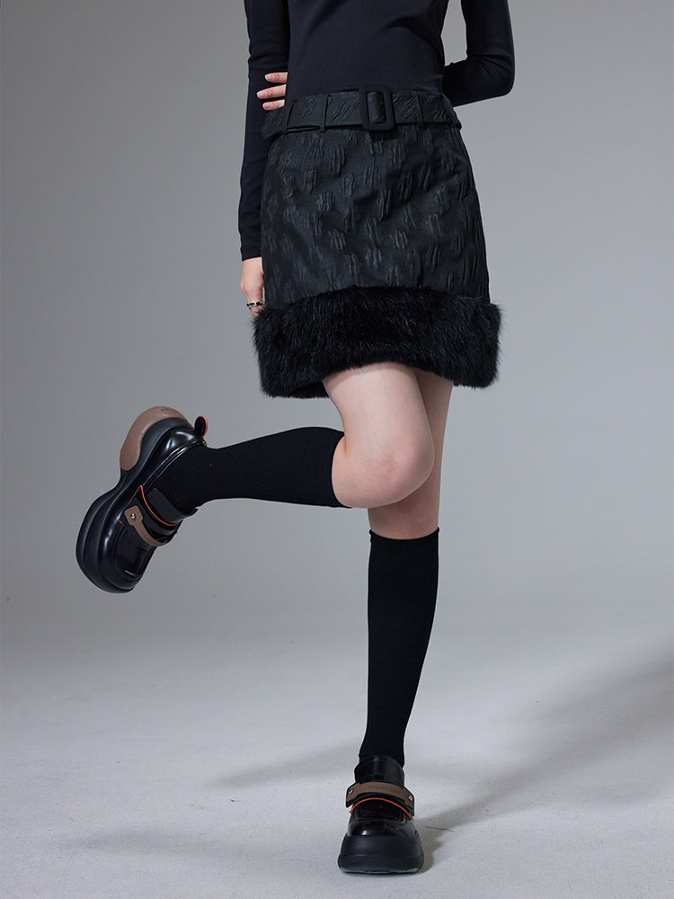 Jacquard Soft Frayed 치마