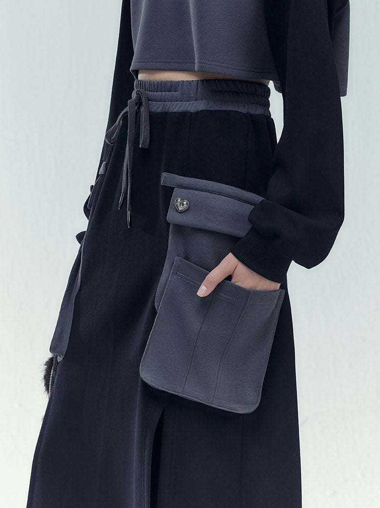 Color Matching Three-dimensional Pocket Skirt